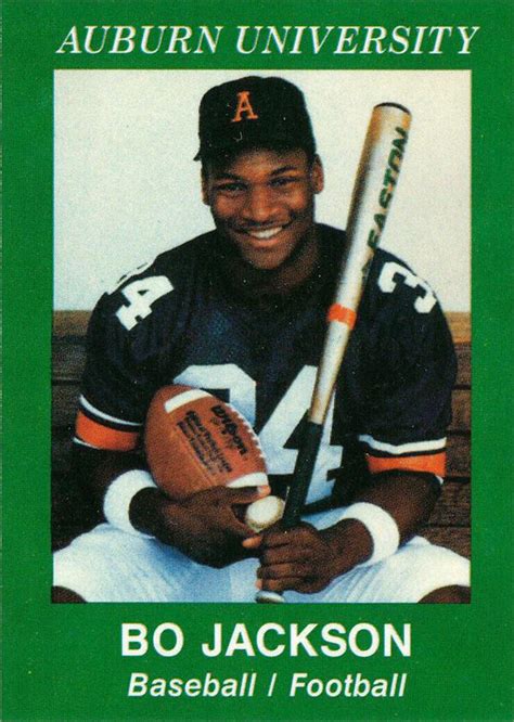 Bo Jackson Football card (Auburn Tigers, 2 Sport Baseball & Football ...