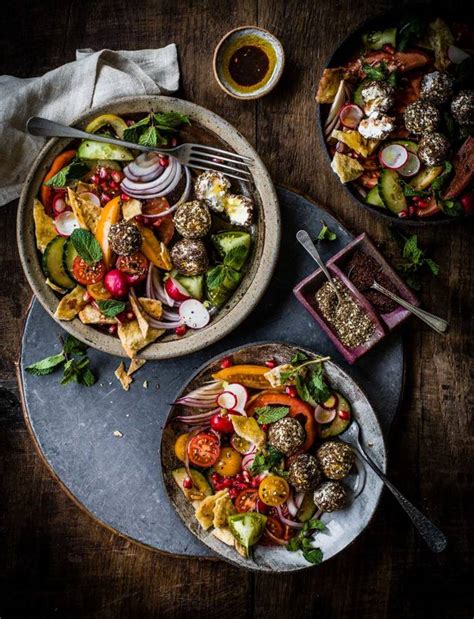 Fattoush salad with herbed labneh balls recipe | Sainsbury's Magazine