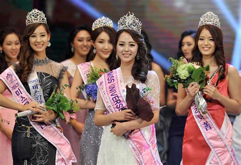 Contestants perform onstage during the 2013 Miss Korea Beauty Pageant at Sejong Center on June 4 ...