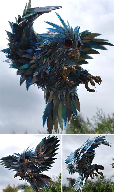 Artist Turns Old CDs Into Amazing Sculptures Instead Of Throwing Them ...