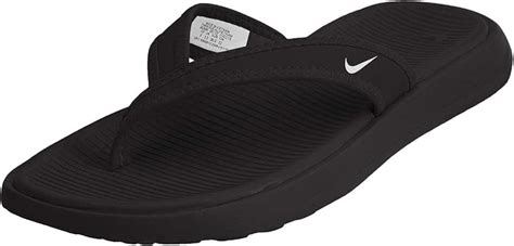 Amazon.com | Nike Women's Ultra Celso Thong Flip-Flop, Black/White, 6.0 ...