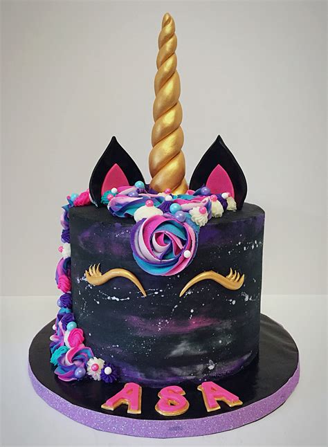 Galaxy Unicorn Cake | Unicorn birthday cake, Galaxy birthday cake, Unicorn cake