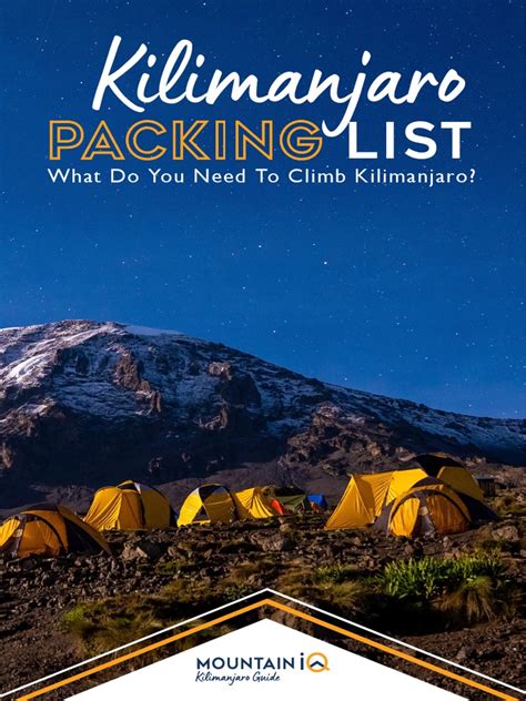 Kilimanjaro Packing List Checklist | PDF | Backpack | Hiking