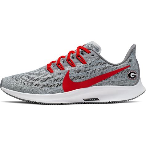 Women's Nike Gray/Red Georgia Bulldogs Air Zoom Pegasus 36 Running Shoes