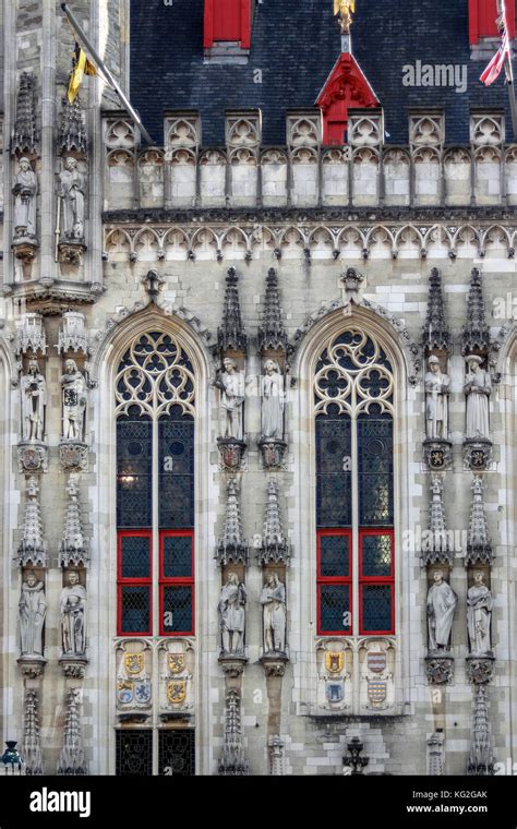 The architecture of Bruges, details of the buildings Stock Photo - Alamy