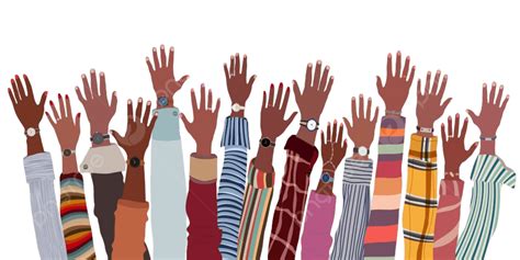 African American Women Vector PNG Images, Arms And Hands Raised Up Ethnic Group Of Black African ...