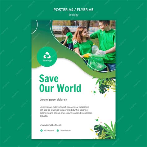 Free PSD | Ecology concept poster template