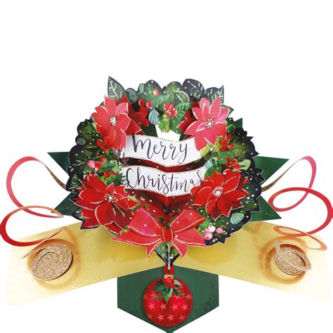 3D Pop Up Christmas Card – Wreath – Suki Gifts International