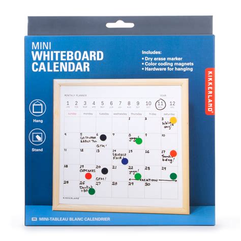 Mini White Board Calendar — Kikkerland Design Inc