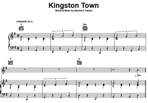 UB40-Kingston Town Free Sheet Music PDF for Piano | The Piano Notes