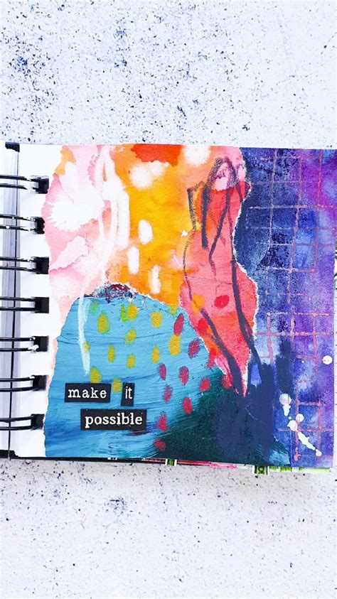 Quick and easy art journal collage with handmade papers #mixedmedia #collagefodder #artjournal ...