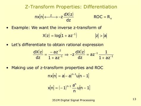 Z TRANSFORM PROPERTIES AND INVERSE Z TRANSFORM