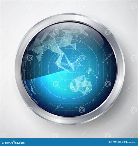 Radar Sign Vector. Australia and Oceania. Military Radar Display. Dynamic Screen. Stock Vector ...