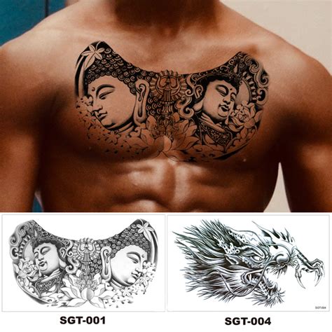 Wholesale Personalized Waterproof Temporary Three-Faced Buddha Over-The-Shoulder Dragon Body Art ...