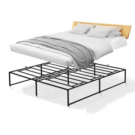 Snailhome 14" Queen Size Heavy Duty Bed Frame with Under-bed Storage,Metal Platform Mattress ...