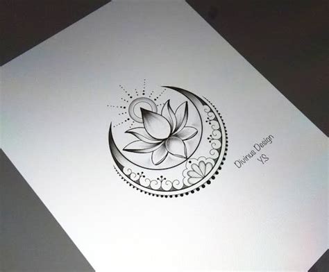 Lotus With Sun and Moon Tattoo Design and Stencil Instant Digital Download Tattoo Permit - Etsy