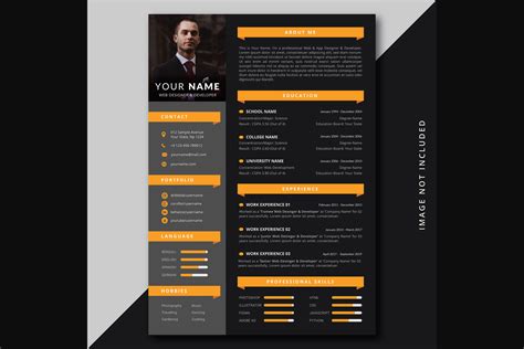 Modern Professional Resume Cv Template Graphic by Skylark1952 ...