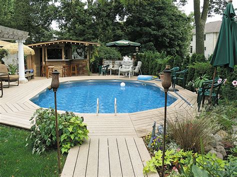 Partly Buried Landscaping Solutions | Crown Pools | Above ground pool landscaping, Pool patio ...