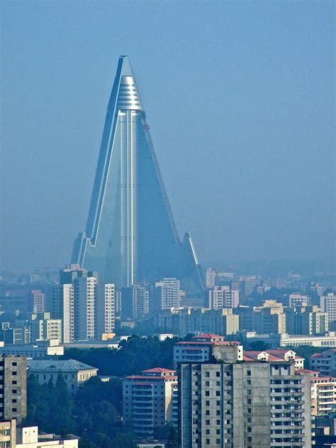 transpress nz: the Ryugyong Hotel in Pyongyang, North Korea, nears completion