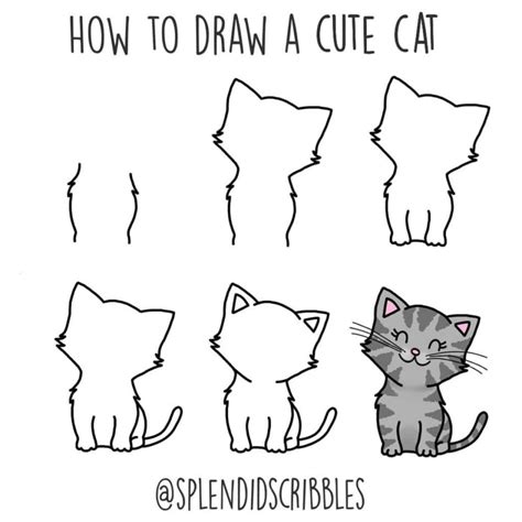 How to draw a Cat: Easy Step by Step tutorial - The Smart Wander