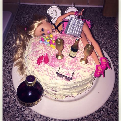 Tipsy barbie 20th birthday cake | Birthday ideas | Pinterest | 20th birthday, Birthday cakes and ...