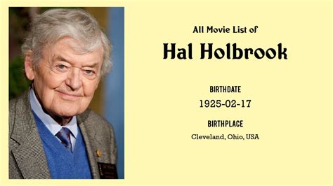 Hal Holbrook Movies list Hal Holbrook| Filmography of Hal Holbrook ...