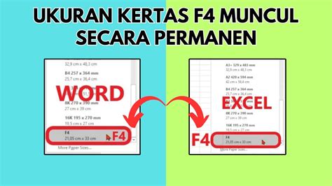 100% Permanen! Cara Menampilkan Ukuran Kertas F4 di Word dan Excel dengan Mudah - YouTube