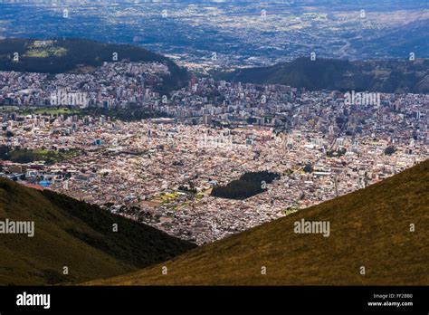 City of Quito seen from the Pichincha VoRMcano, Quito, Ecuador, South ...