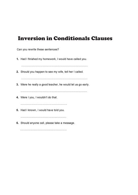 Inversion in Conditional Clauses | photocopiables