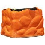 Buy Leafy Tales Stone Shape Ceramic Pot - Strong, Durable, For Indoor Plants, Orange Online at ...