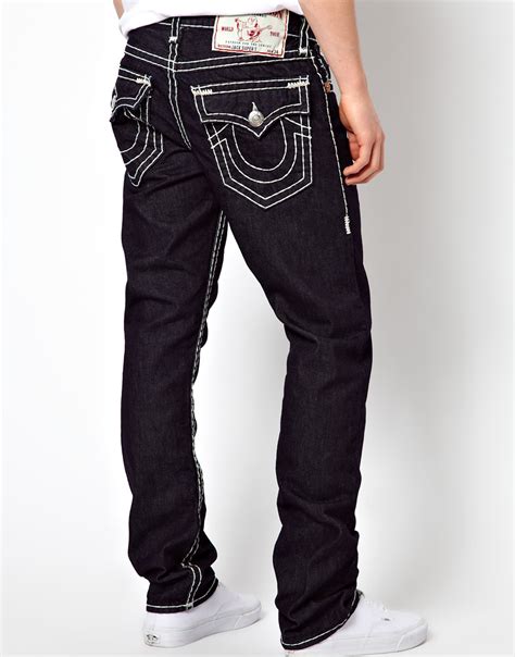 True Religion Jeans Jack Regular Tapered Fit Flap Pocket Body Rinse in Black for Men - Lyst