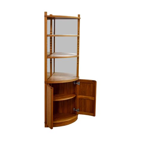 90% OFF - Cherry Wood Mirrored Corner Cabinet / Storage
