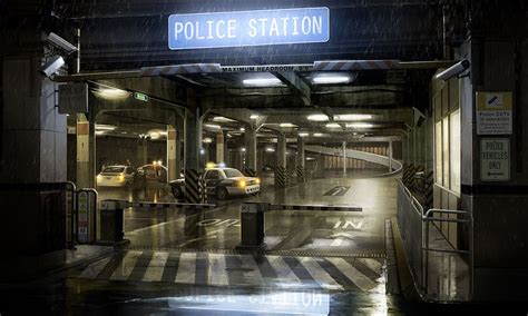 Police Station Entrance Art - Heavy Rain Art Gallery