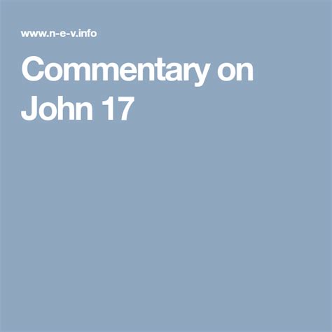 Commentary on John 17