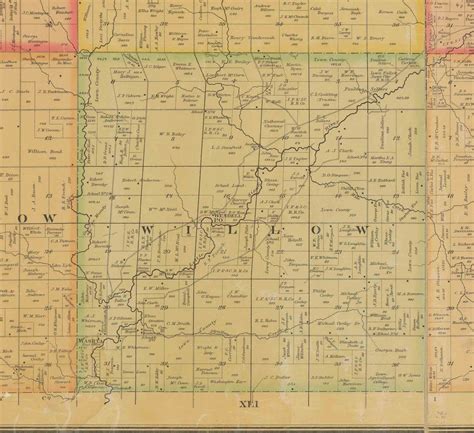 Cherokee County Iowa 1884 Old Wall Map with Landowner Names | Etsy