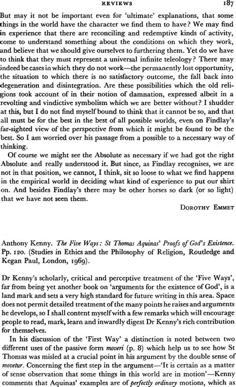 Anthony Kenny. The Five Ways: St Thomas Aquinas' Proofs of God's Existence. Pp. 120. (Studies in ...