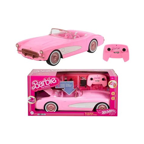 Hot Wheels RC Barbie Corvette, Battery-Operated Remote-Control Toy Car from Barbie The Movie ...