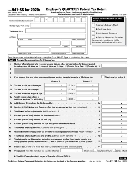 Form 941 Printable - Printable Forms Free Online