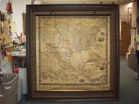 Gigantic framed antique U.S. wall map. | Wall maps, Framed map, Vintage ...