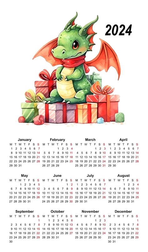 Premium Vector | Calendar dragon watercolor chinese template