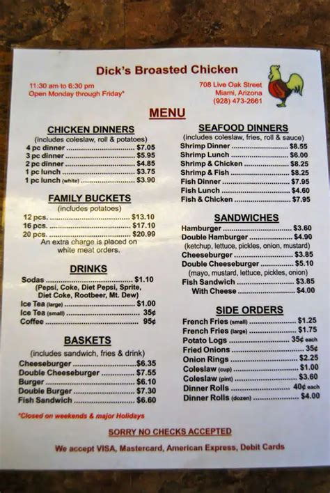 Dicks Broasted Chicken Menu, Menu for Dicks Broasted Chicken, Miami ...