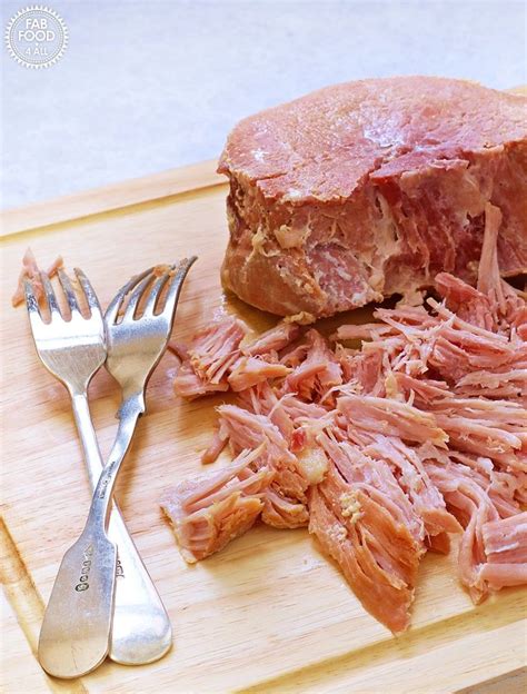 2 Ingredient Slow Cooker Pulled Gammon (Shredded Ham) is a ridiculously easy, delicious ...