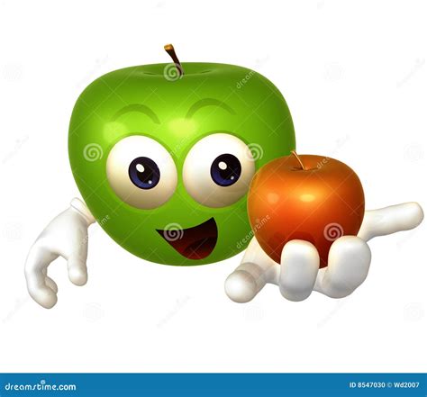 Smiling Apple Cartoon Figure Royalty-Free Illustration | CartoonDealer ...