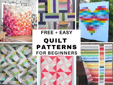 25+ Free Easy Quilt Patterns For Beginners ⋆ Hello Sewing