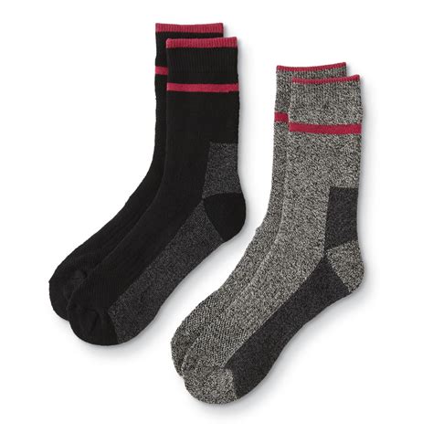 Activpeak Women's 2-Pairs Hiking Crew Socks - Striped