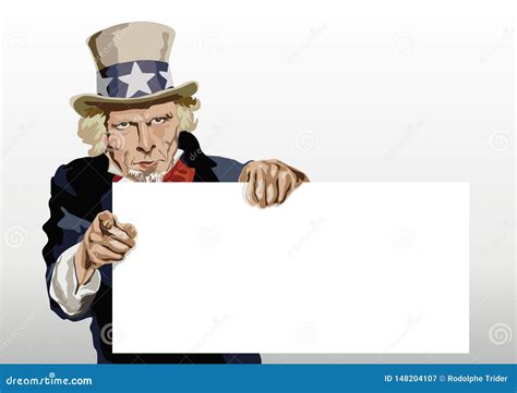 Uncle Sam Presenting A Banner Vector Illustration | CartoonDealer.com #27657192