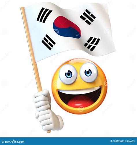 Emoji Que Sostiene La Bandera Surcoreana, Emoticon Que Agita La Bandera ...