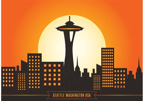 Seattle Skyline Vector Illustration - Download Free Vector Art, Stock Graphics & Images