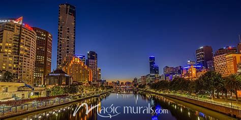 Melbourne Skyline Wallpaper Wall Mural by Magic Murals