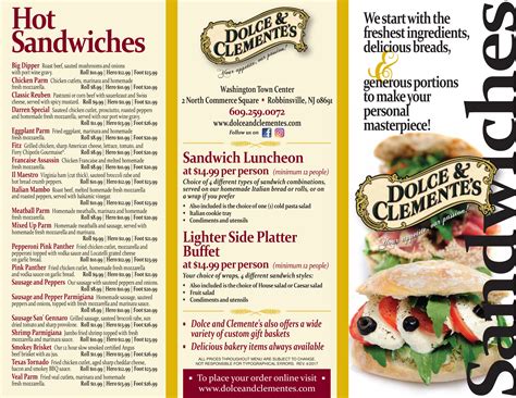 Dolce & Clemente's menu in Robbinsville Twp, New Jersey, USA